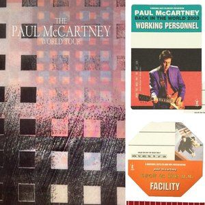 Paul McCartney 1989 World Tour Book + 2 Concert Pass Otto Sticker 2002-03 Bundle